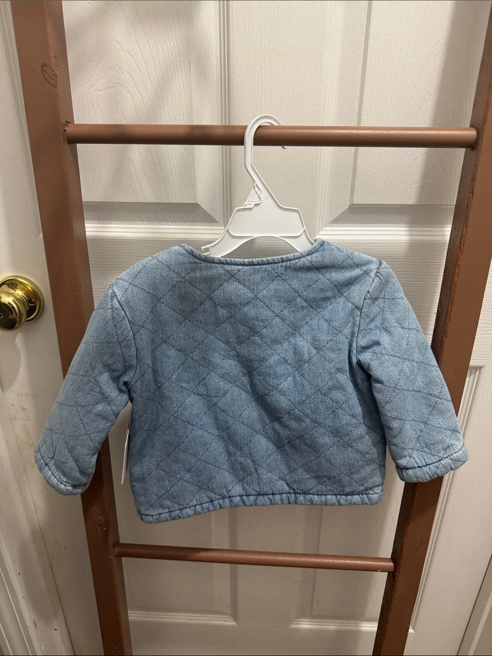 Kids Quilted Light Blue Jean Jacket with Front Pockets